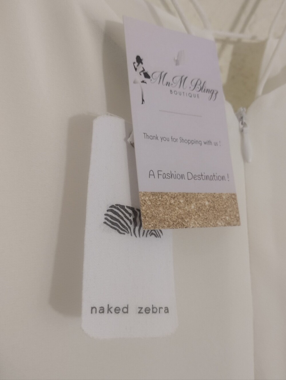 Naked Zebra White Spaghetti-Strap Romper - Picture 8 of 8